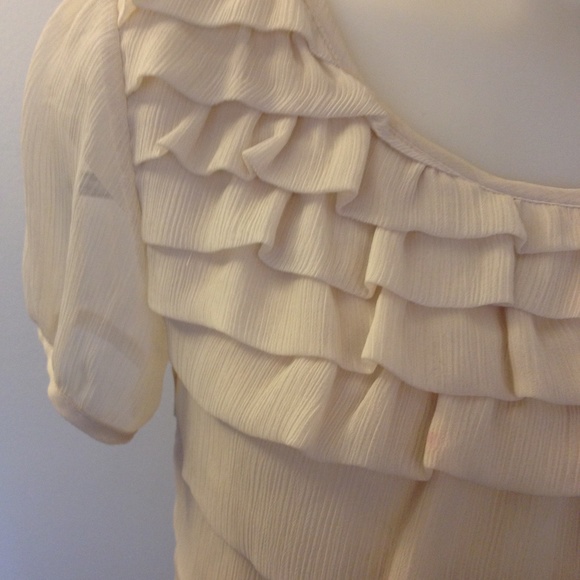 Light Beige ruffle tops - Picture 2 of 6